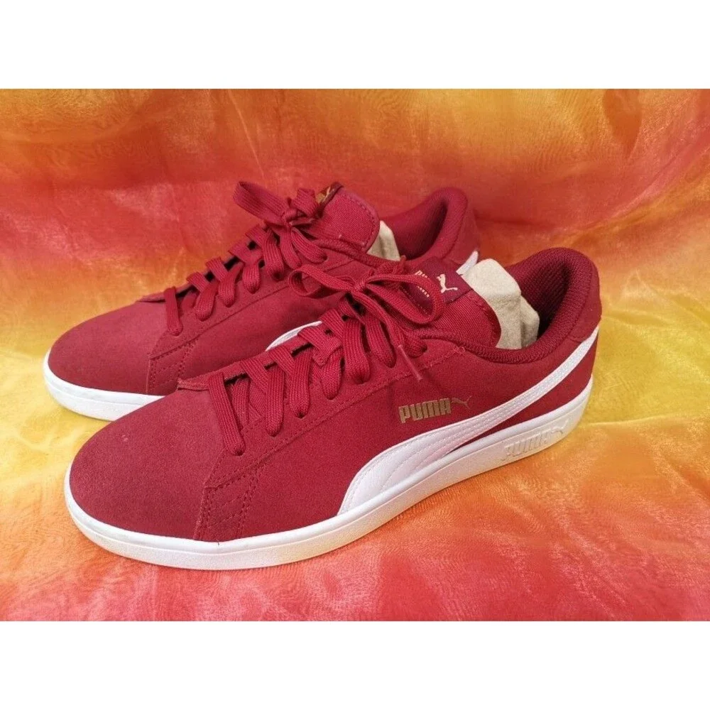 Men's Puma Smash Red Suede Shoes Size 11 Length 29 cm Style 364989-29